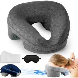 Massage Pillow  Down, Massage Headrest for Bed, BBL Pillow After   Eye   & Vitrectomy  for Massage Tables,  Pillows Removable Cover Black