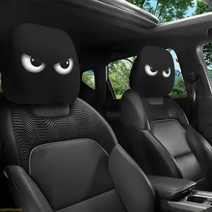 2 pack of beautiful car headrest covers, universal, easy to install, durable fabric, festive design, driver and passenger decoration