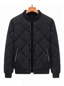 men's plain thermal lined zip up puffer padded jacket, casual warm long sleeve mock neck coat for fall & winter, thicker outwear, outdoor jacket,  going out tops, winter jacket, bomber jacket