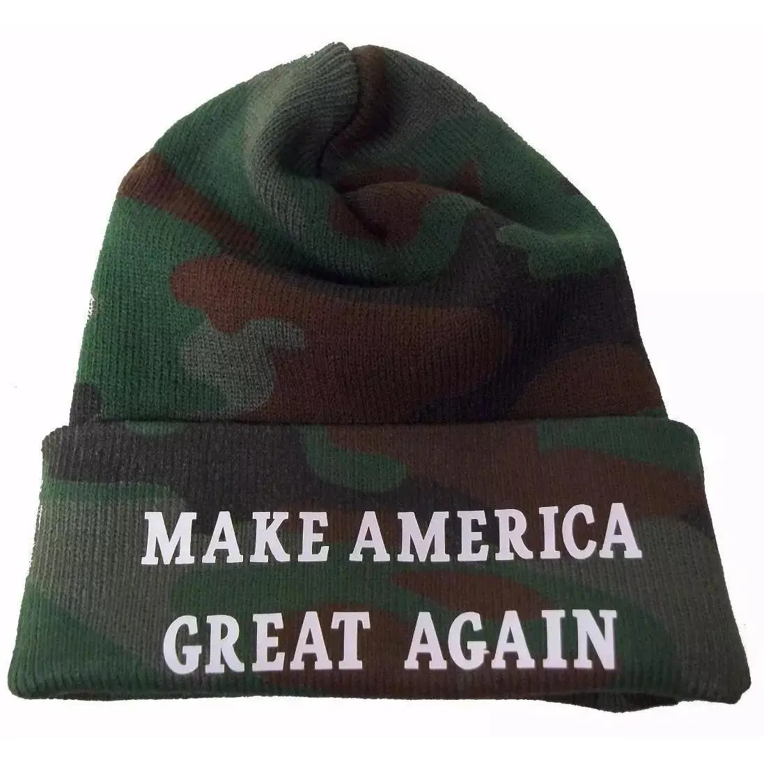 CrazyCoolBuys Maga Make America Great Again Winter Woodland Camo Hat Beanie Cap Donald Trump Maga