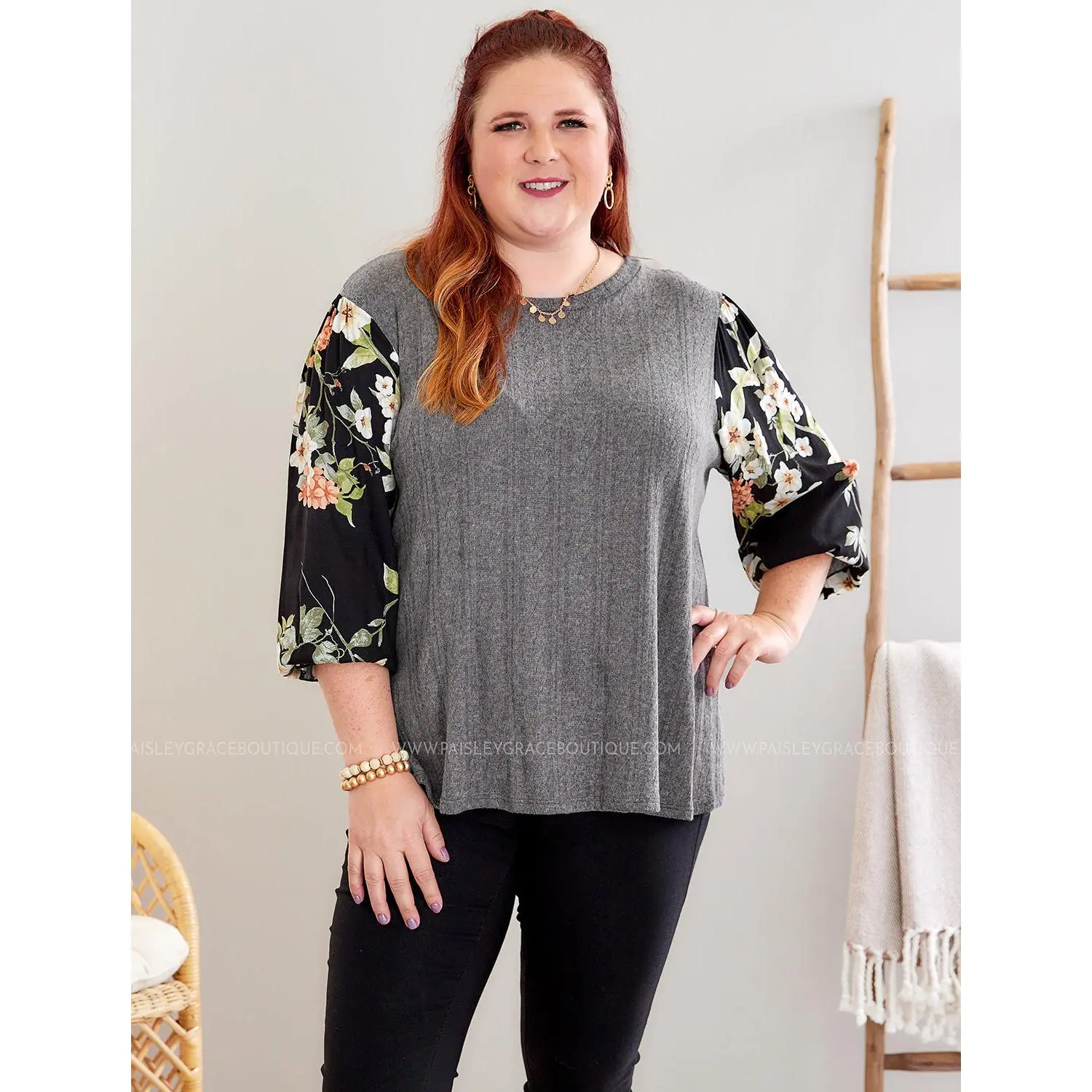Just Hold Me Closer Top - Grey - FINAL SALE