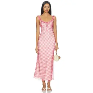 MORE TO COME Brylie Maxi Dress in Red Gingham