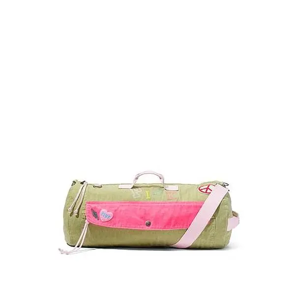 PINK Canvas Rolled Duﬄe Bag