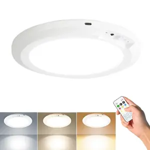 Motion Sensor Ceiling Light with Remote 10000mAh Battery Magnetic Wireless for Closet Shower Stairs Shed Hallway Porch Patio