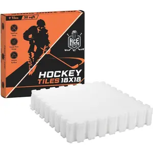 Tiles - 20 sqft Off-Ice Training Stickhandling & Shooting - 9-Pack Durable Interlocking HDPE Dryland Practice Surf At-Home, Backyard, Garage, Synthetic Ice Mat