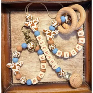 Brown Cow Dusty Blue Custom Name