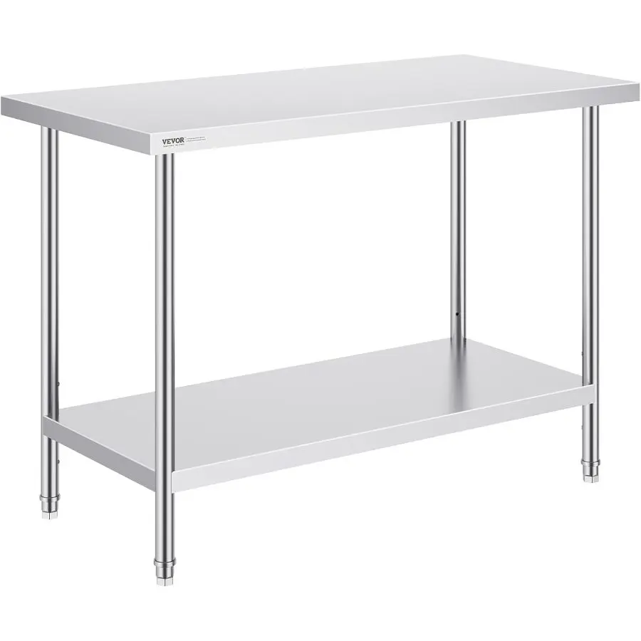 VEVOR Stainless Steel Prep Table, 30x 72x 34 Inch, 920 lbs Load ...