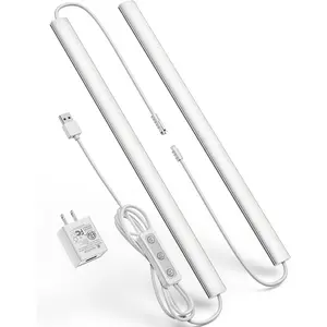 Under Cabinet Lighting Plug-in, Dimmable Under Counter Lights for Kitchen, 3pcs 12 Inch, Cold White 6000K Linkable USB Led Light Strip, Wired Led Light Bar for Desk,Sink,Workbench