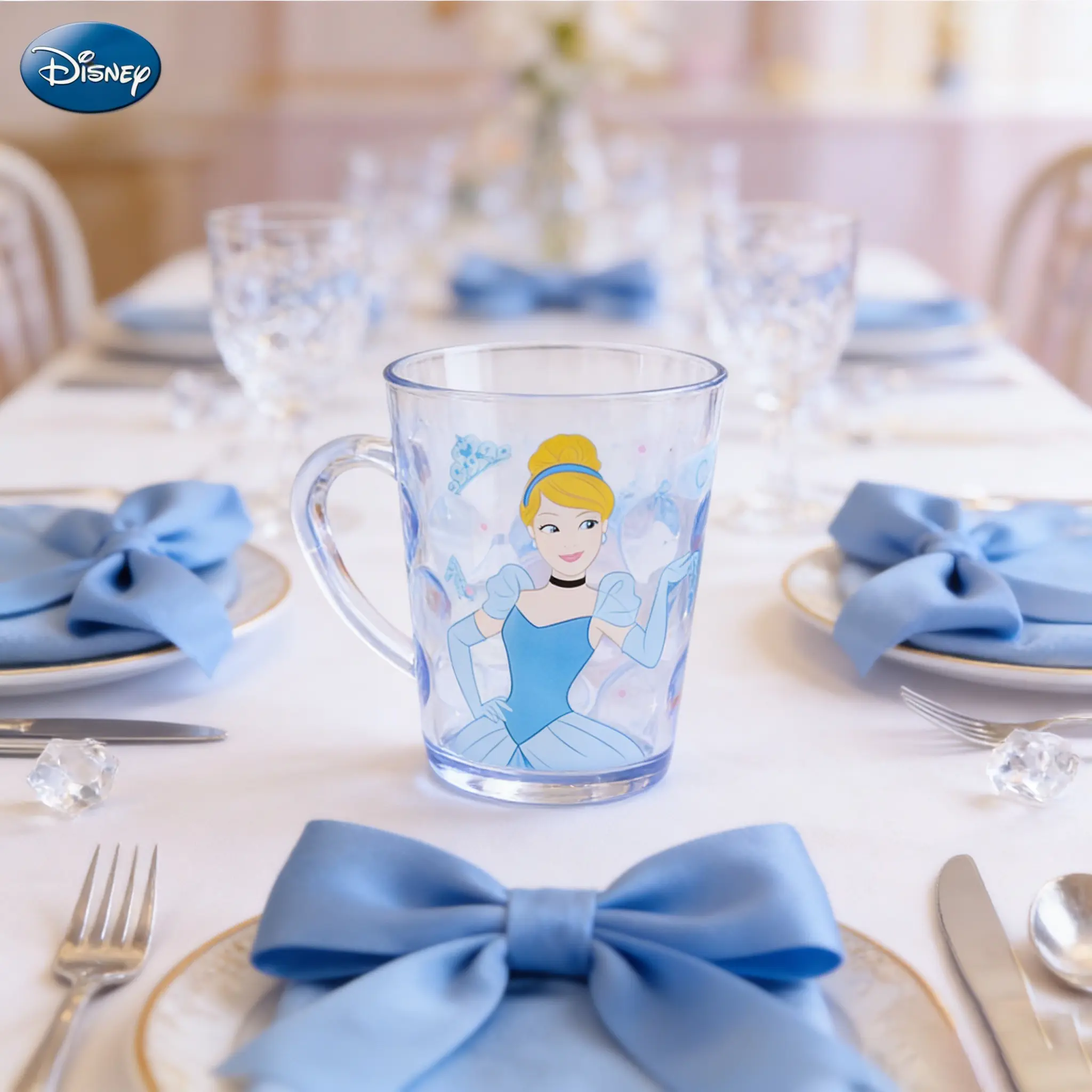Disney Cinderella Water Cup, 260ML Transparent Crystal Abs