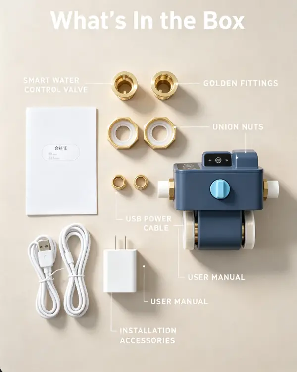 3/4 in Smart Home Water Leak Protection Shut Off Valve (Model 900-001) - Built-in Flow Mtr Detector, Automatic Cut Off for Kitchen & Bathroom Pipes, Water Leakage Sensor Smart Home Controls