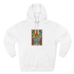 Tarot Card Shit Show Graphic Fleece Hoodie, Funny Sweatshirt, Unique Tarot Card Design, Cozy Hooded Pullover, Gift for Tarot Lovers