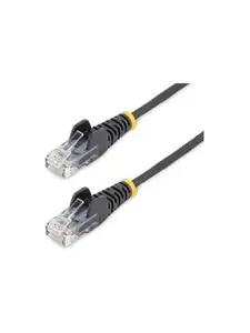 StarTech N6PAT5BKS 5 ft. Slim CAT6 Ethernet Cable - Black, High-Speed Network Cable for Computers & Office Network Components