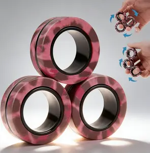 Magnetic Ring Stress Relief Toy Set, Adult Stress Relief Magnetic Spinning Ring
