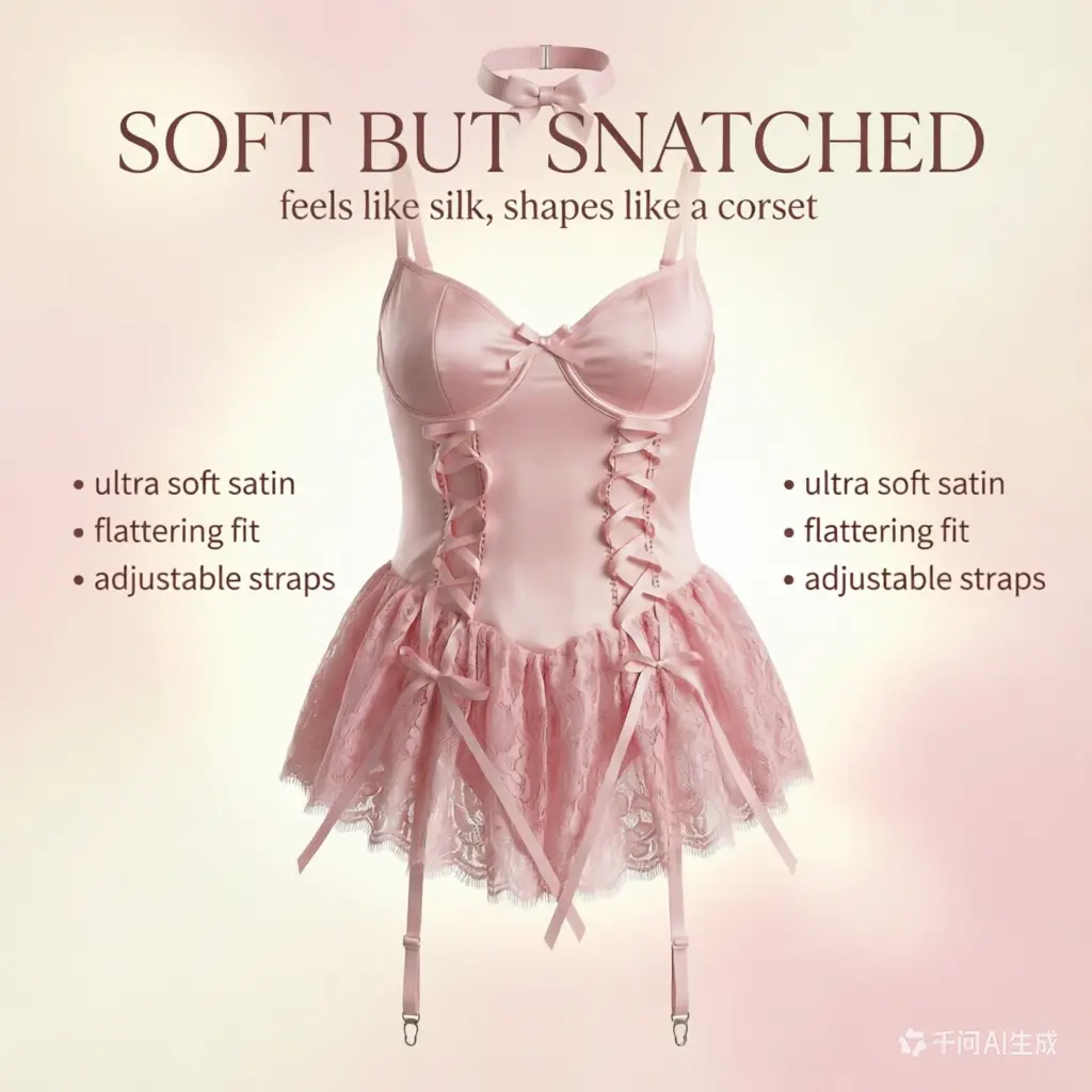Snatched Waist Pink Corset Bodysuit Set  Lace-Up Push-Up Shaping + Choker | Slimming, Adjustable Fit | Date Night, Valentine’s Gift Must-Have Bodystocking Jelly Lingerie Cozy