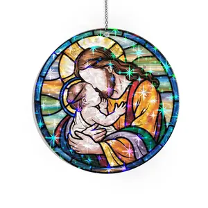 Jesus Holding Baby Suncatcher Ornament - Acrylic Memorial Ornament for Miscarriage or Infant Loss - Religious Sympathy Gift for Grieving Mothers