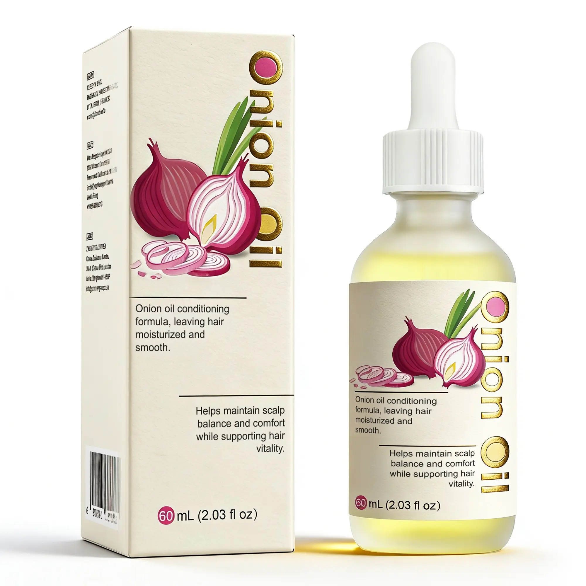 Himalayan Onions Oil, 100% Pure Cold-Pressed, Stimulates Hair Growth, Strengthens Follicles, for Healthier, Thicker Fuller Hair, Thicker Looking Hair, Haircare, Hair Growth Products, Moisturizing, Nourishing, Hair Wellness, 60ML