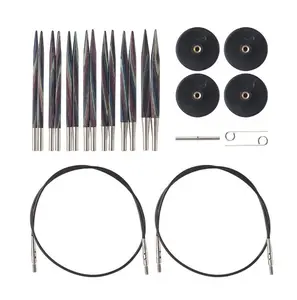 Short Interchangeable Circular Square Knitting Needles Set for Yarn & Knitting Crafts – Foursquare Majestic Options