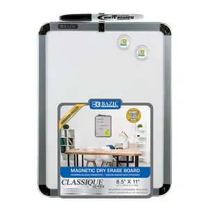 BAZIC 8.5" X 11" Magnetic Dry Erase Board w/ Marker & 2 Magnets
