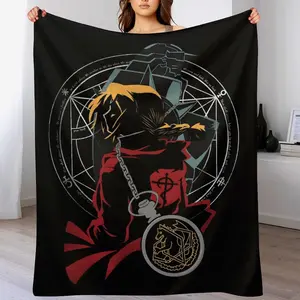 Ultra-Soft Anime Fullmetal Alchemist Flannel Throw Blanket | Shrink-Resistant & Machine Washable Cozy Bedding  | Perfect All-Season Gift, Couch & Movie Night Essentials