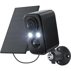 Security cameras wireless outdoor cameras for home security wifi camera with solar panel battery powered surveillance system kit motion sensor alarm floodlight night vision ip66 waterproof