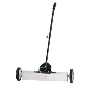 VEVOR 50Lbs Rolling Magnetic Sweeper with Wheels, TikTokShopBlackFriday, Push-Type Magnetic Pick Up Sweeper, 24-inch Large Magnet Pickup Lawn Sweeper with Telescoping Handle, Easy Cleanup of Workshop Garage Yard