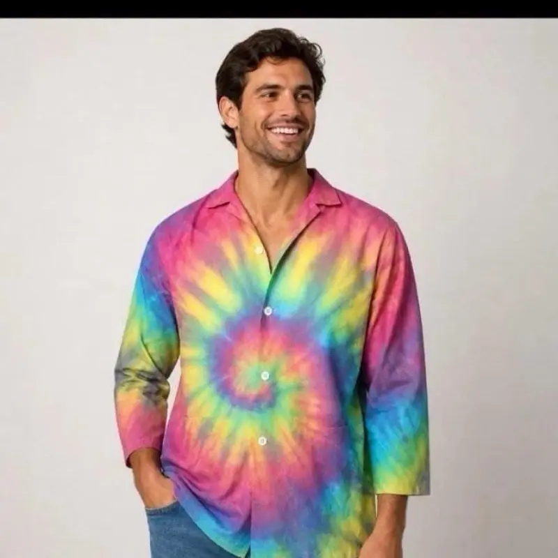 Professional Personalized Tie-Dye Medical Lab Coat, Custom Embroidered, S-2XL Sizes