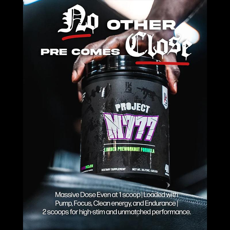 UXO Supplements Project M777 Preworkout Raspberry Lemonade 35.04oz 40 Servings High Stim Energy Focus and Pump for Extreme Gym Enthusiasts