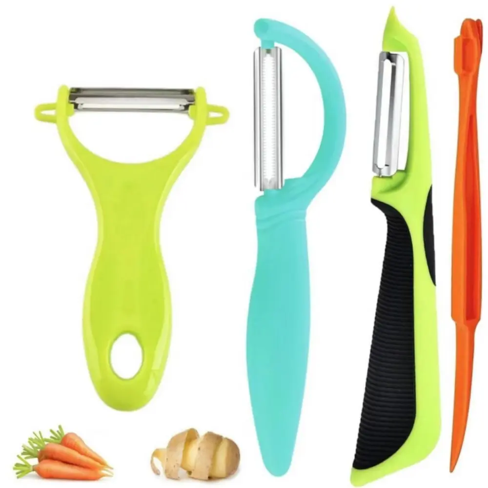 Upgrade Potato Peeler for Kitchen, 4PCS Stainless Steel Vegetable Peeler, I and Y Veggie Food Peeler for Apple Fruit Carrot Zucchini Cucumber,Good Grip Makes Peeling Very Easy, Sturdy, Blade