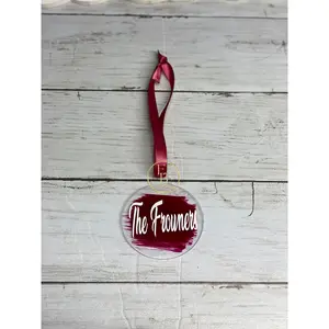 Painted Acrylic Ornament | Custom Name Christmas Decor | Family Ornaments