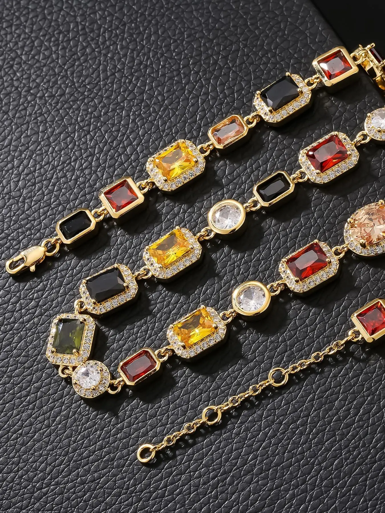 Colorful Gemstone Decorated Necklace, Decorative Necklace, Fashion Jewelry for Party, Daily Clothing Decor, Trendy All-match & Exquisite Jewelry for Birthday Gift, Zircon Stones Necklace, Gemstone Necklaces