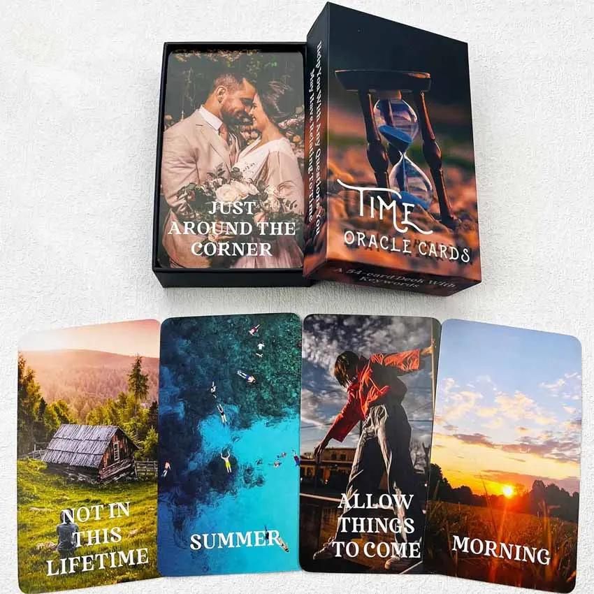 Time Oracle Cards Deck, 1 Box Divine Timing Oracle Cards for Beginners, Answers to All Your Timing Related Questions, Fun Card Game Suitable for Family and Friends Gatherings, Tarot Card Game, Card Games for Families