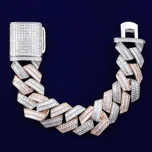 [ICE HUE]18K Gold Vacuum Plated Copper with 5A+ Sri Lanka Zircon Cuba  Bracelet Miami Italy Mexico & Micro Inspired for Women & Men Luxury Jewelry,Daily Wear,Casual Fashion,Gift Idea,,Classic,Hip Hop,Simple,Sporty Style