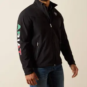 Ariat Men's New Team Softshell Mexico Long Sleeve Coat, Menswear Sportswear Athletic Spandex-Blend Activewear Top with Durable Fabric and Flag Detail