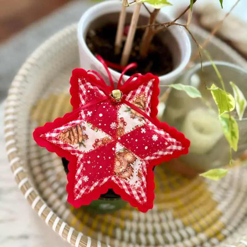 Patchwork Stuffed Christmas star ornaments