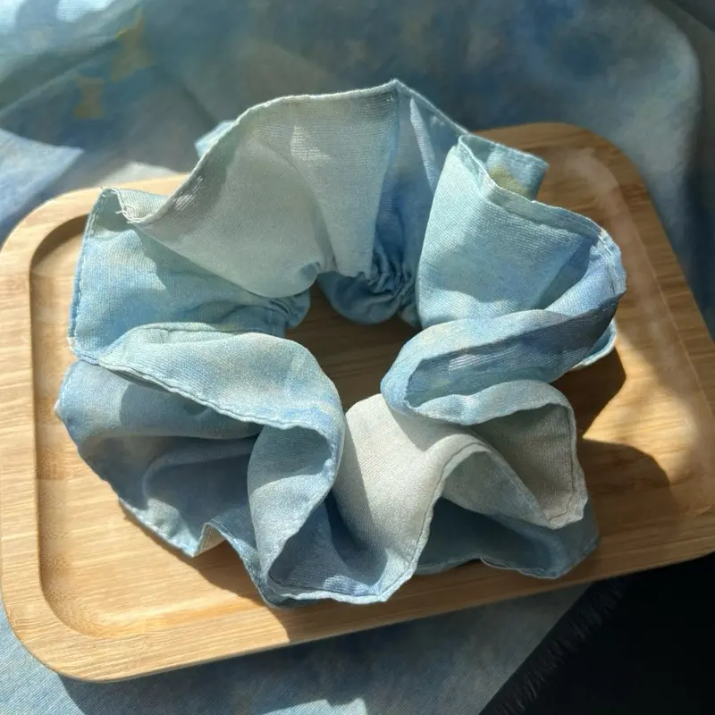 Dreamy Sky Double Layer Scrunchie – Ethereal Sheer & Soft Cotton Blend