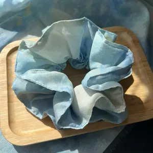 Dreamy Sky Double Layer Scrunchie – Ethereal Sheer & Soft Cotton Blend