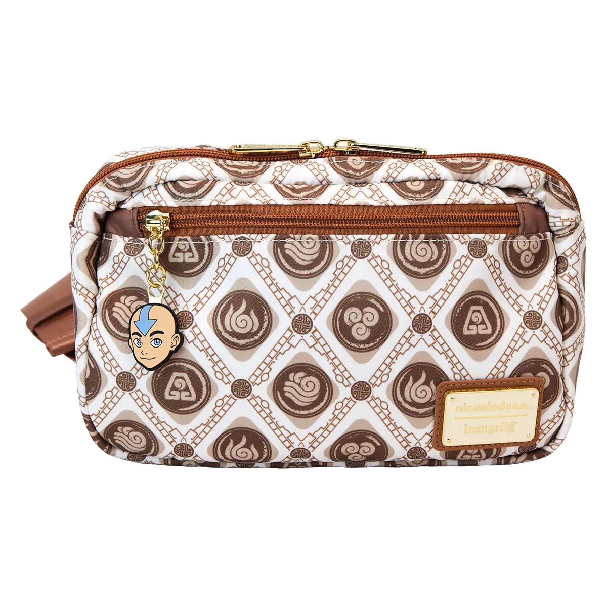 Loungefly Women's Avatar: The Last Airbender Symbol Motifs All-Over Print Nylon Waist Bag - Bum Bag, Fanny Pack, Fashion Waist Pack, Everyday Beltpack, Lightweight Crossbody, Zipper Closure, One Size, 10”w x 6”h x 2”d, Bum Bags