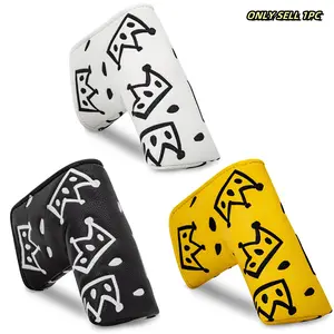 Cheese Crown Design Golf Putter Cover, Magnetic Closure, Durable Materials, Unisex Golf Club Protector, Ideal for Outdoor Enthusiasts, Golf Accessory