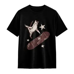Skateboarding Cat T-Shirt |   Cool Cat Skateboarder Vintage Graphic Tee