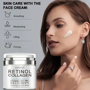 Rich Hydrating Collagen & Vitamin-Enriched Face Cream Suitable for Sensitive Skin - Collagen & Vitamin-A/B/C/E Formula, Moisturizing Night Cream for Dry, Glowing Skin, Suitable for Skin Types, Day & Night Use, 50ml/1.69oz