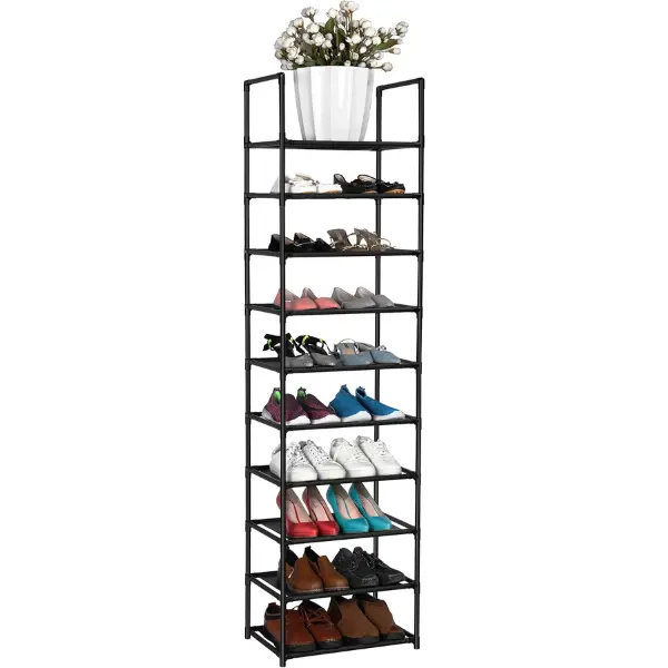 HOME 10 Tiers Shoe Rack 20-25 Pairs Sturdy Shoe Shelf