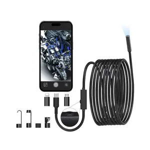 Lewiirobxx Endoscope Camera with Light, 1920P HD Borescope Tools with 8 Adjustable LED Lights, Endoscope with Semi-Rigid Snake Camera, Inspection Borescope for iOS and Android - 16.4ft Single/Dual Lens