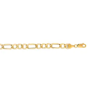 14K Gold 6.6mm 20In Lite Figaro Chain