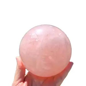 Gorgeous Rose Quartz Crystal XL Sphere with Star - Pink Crystal Ball for Your Collection
