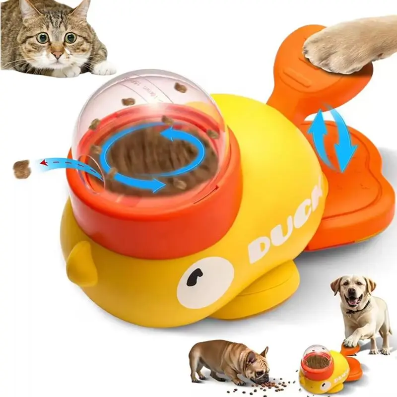 Duck Design Pet Automatic Feeder, Unique Duck Shape, 1 Count Interactive Pet Food Dispenser, Pet Feeding Toy, Fun Indoor Puzzle Toy for Dogs & Cats, Food Feeders