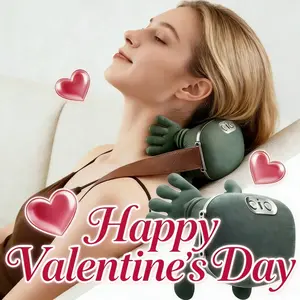 Electric Neck Massager, Heating Biohand Wireless Portable 3D Massage, for Neck Shoulder Hand, Unisex, Adjustable Speed, 2000mah Battery