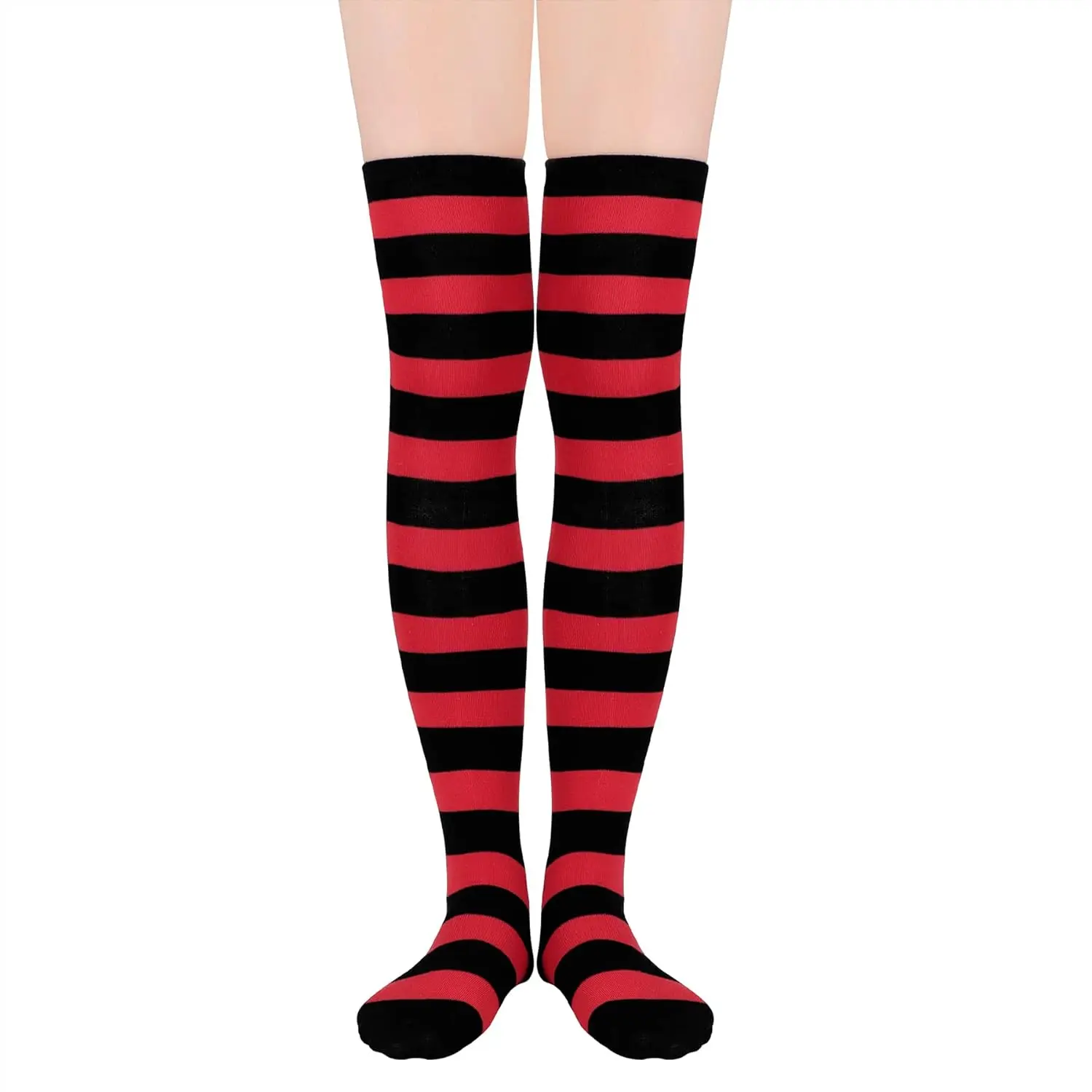 Womens Thigh High Socks Striped High Knee Socks Knee High Socks for Cosplay Long Socks Over the Knee Leg Warmers Womenswear Athletic