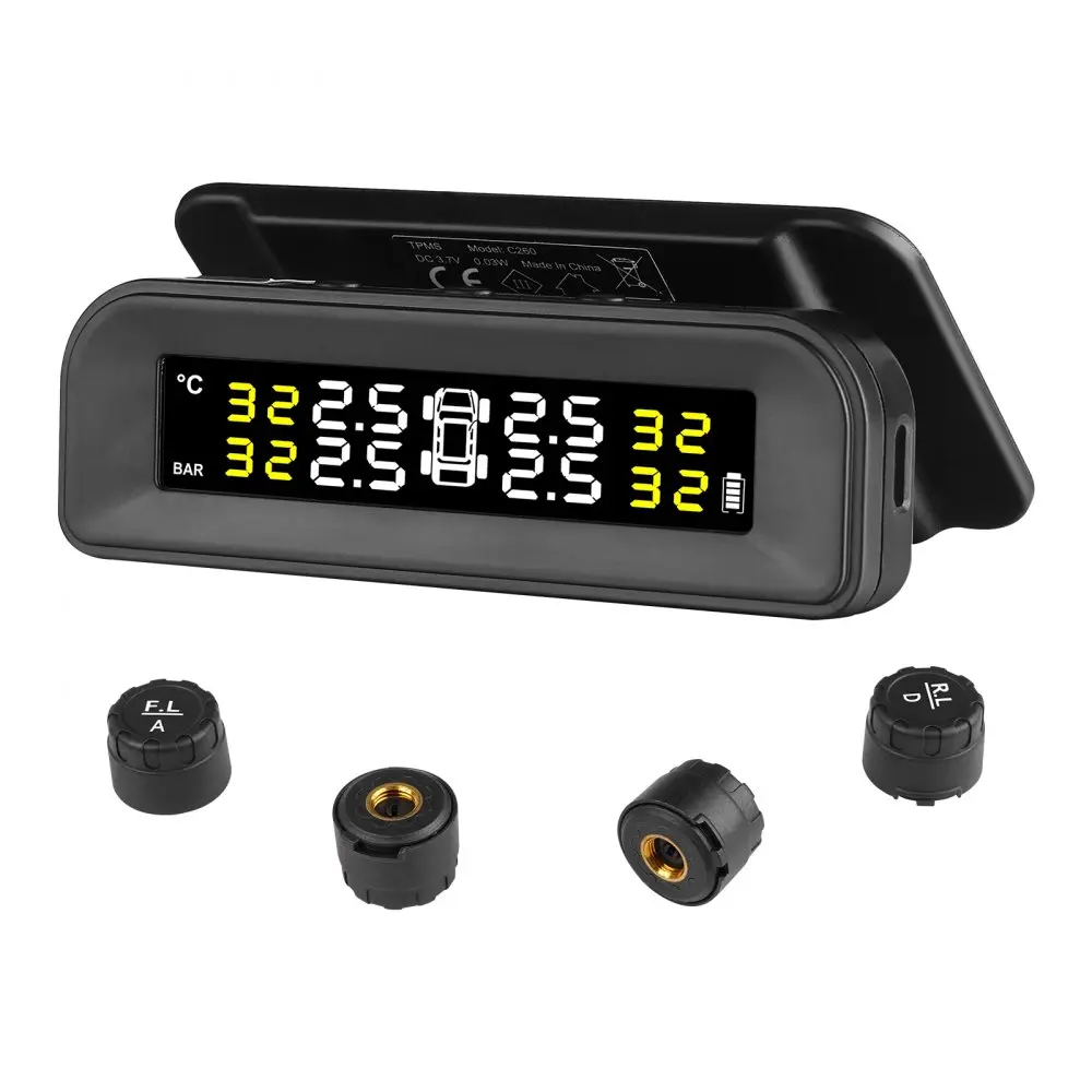 Spring new arrivals RV Tire Pressure Monitoring System Real Time Solar Trailer TPMS 4 Sensors
