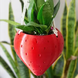 Medium Strawberry Hanging Planter for Snake Plants, Outdoor Hanging Planter Pot for Strawberry Garden, Strawberry Pot, Hanging Planters