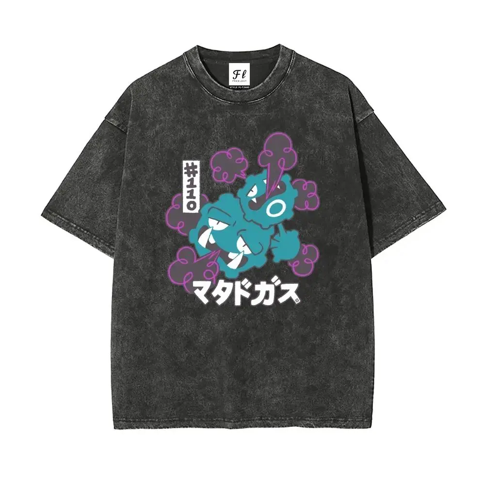 Gas Creature Retro Print Pocket Unisex Plus Size Summer Graphic Tees Personalized Pattern Y2k Clothing Round Neck Short-Sleeved Washed T-Shirt,Women's Clothing 100% Cotton, Menswear, Top, Vintage Style, Casual Oversized Streetwear